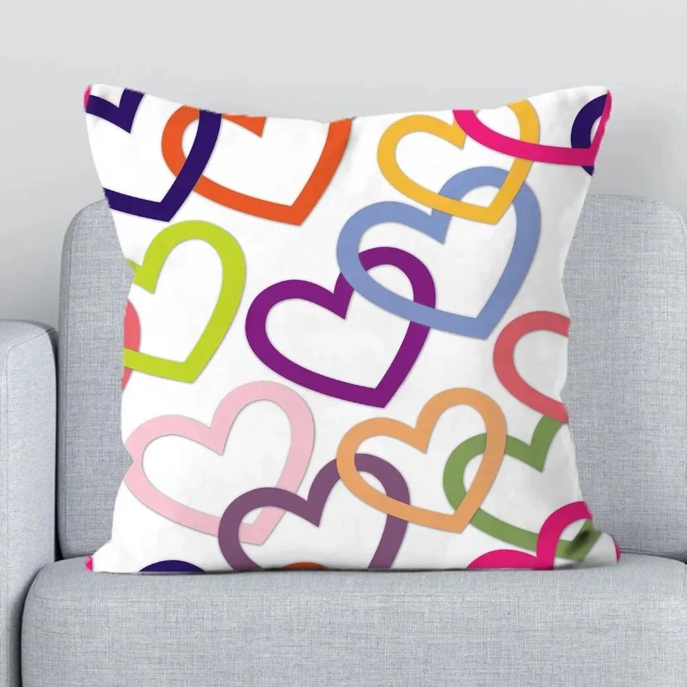 Office Living Room Sofa Cushion Cover Luxury Home Decoration Pillow Cover Romantic Love Heart Pattern Pillow Cover