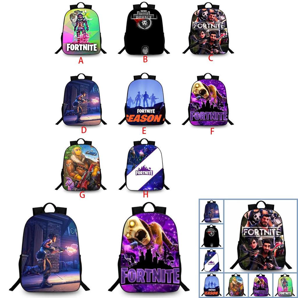 3d Fortnite Game Print Backpack Bookbag School Laptop Travel Bag Boy Girl