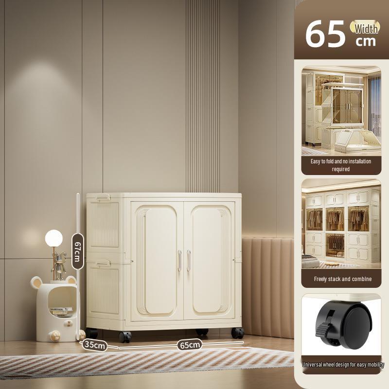 Multi-Layer Foldable Storage Cabinet: Plastic Wardrobe, Shelving Unit, Toy Organizer, Clothes Box