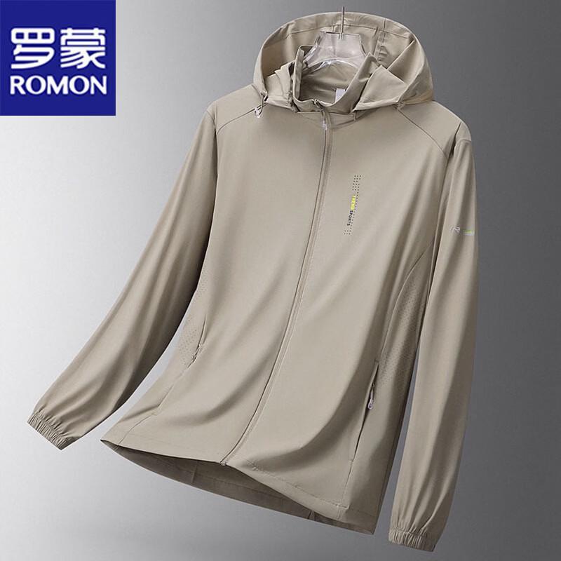 ROMON Men's Summer Ice Silk UV Protection Detachable Hood Jacket