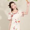 Sancai 2026 Summer Plus Size Chinese Style Floral Print Dress