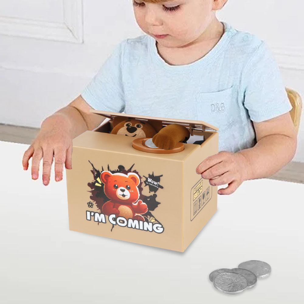 Kids Gift Electronic Money Saving Box Automated Coin Bank Action Figure Toys with Music Coin Piggy Bank Stealing Money Box