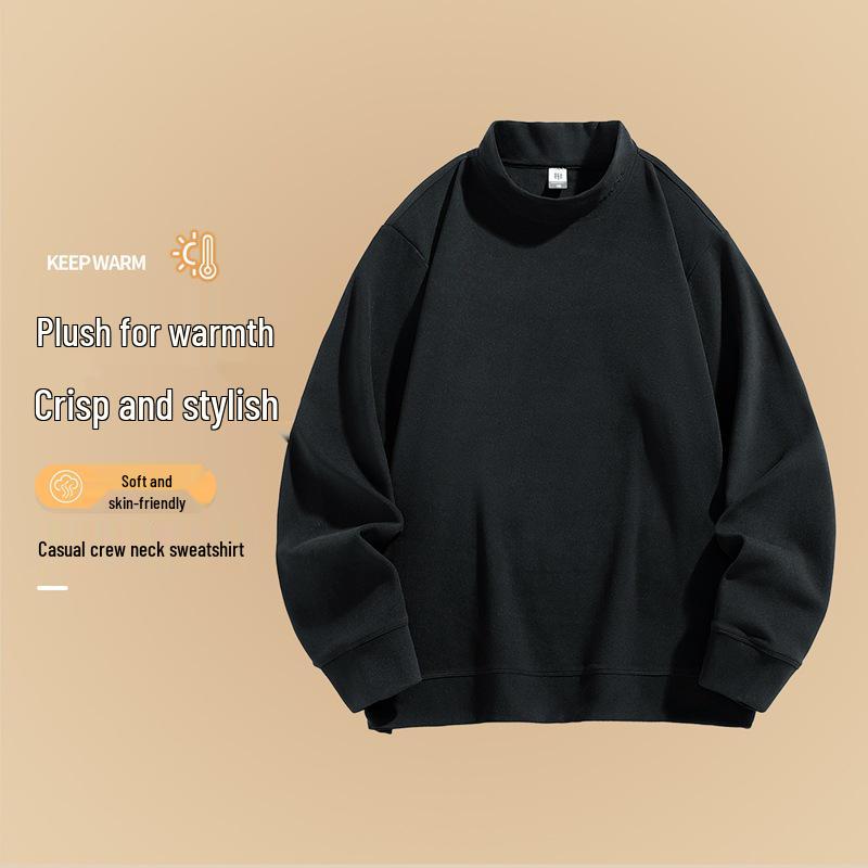 

Унисекс Базовый слой с длинными рукавами из матового флиса с полувысоким воротником, Идеально подходит для осени/зимы. Black (Women)