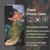 Luxus Blumendekor Lotusblumenmuster Gehärtetes Glas Handyhülle für Samsung Galaxy A56 A55 A54 A53 A52 A36 A14 A31 A51 5G Hülle
