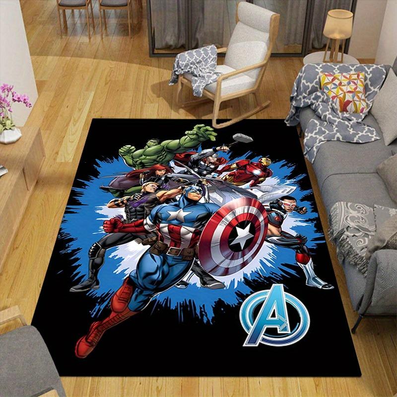 1pc Marvel Avengers Super Heroes Area Rug, Non Slip Floor Mat, Cartoon Character Design, Soft Velvet, Room Decor, Washable