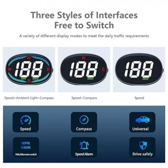 GPS Speedometer Digital Speedometer HUD Universal All Cars Head Up Display H2