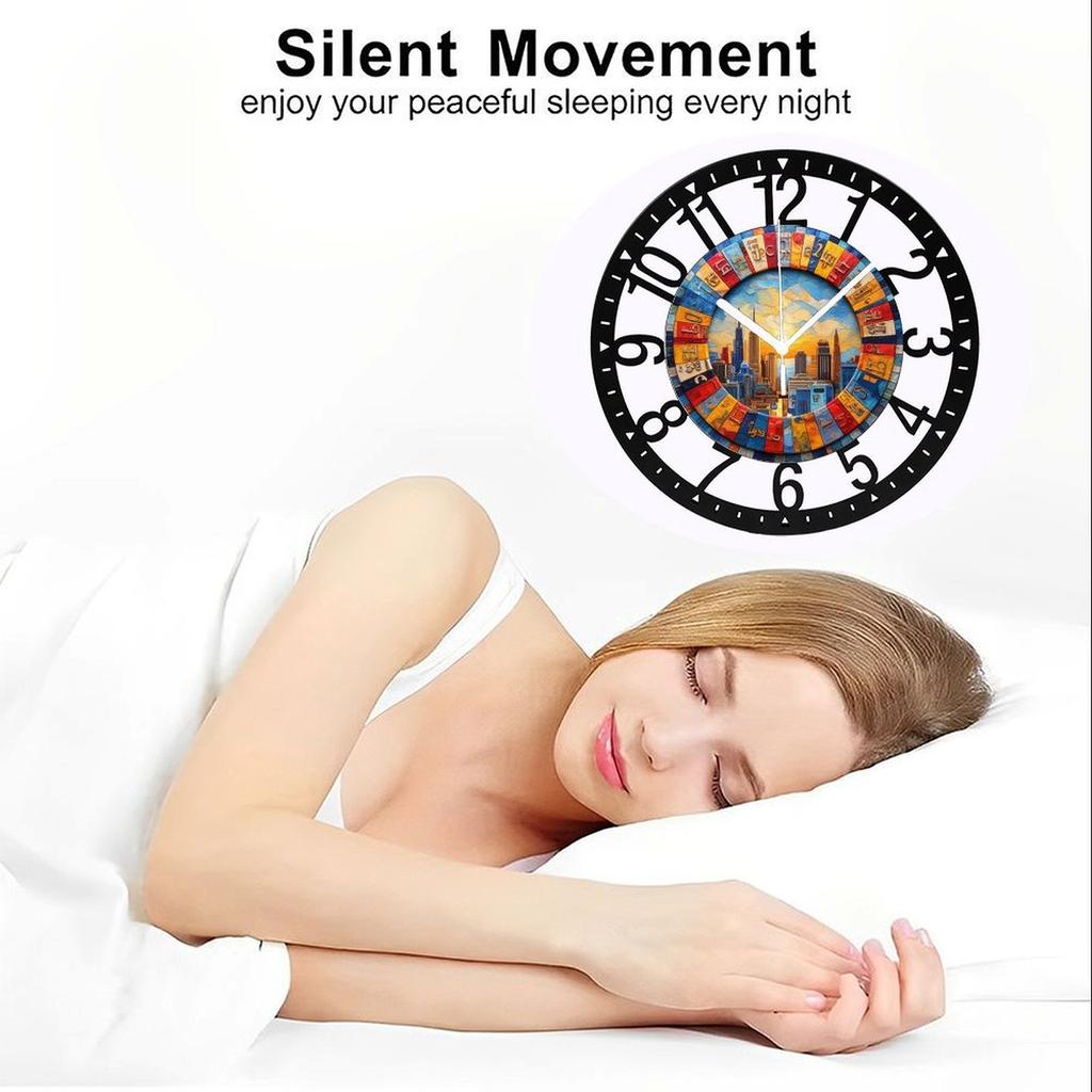 25cm Creative Iron Round Wall Clock for Fashionable Decor
