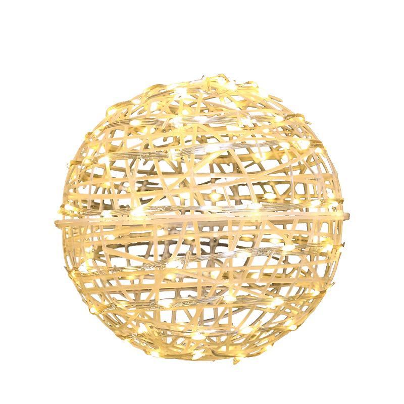 Waterproof Solar Rattan Ball String Lights for Outdoor Trees and Courtyard Decoration