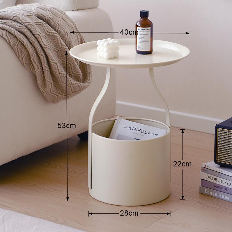Modern Iron Art Bedside Nightstand/Table with Storage