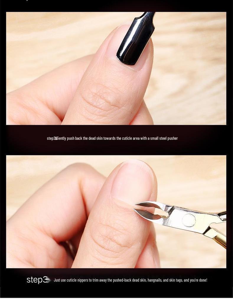 SULLMAR Dead Skin Scissors & Pliers Set (Gold & Silver, Stainless Steel, Double Fork) D-501/D07/D03