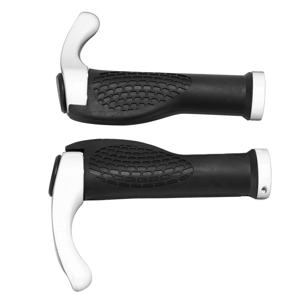 2PCS Bicycle Handlebar Grip Rubber Ox Horn Handlebar Cover for Mountain BikesWhite
