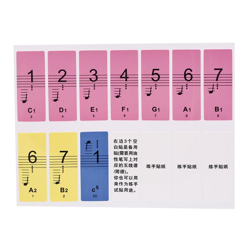 Piano Sticker Transparent Piano Keys Electronic Keyboard Key Sticker Piano Stave Note Sticker For Key Music Decal