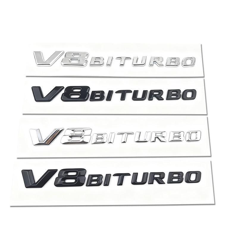 Vhodné pro boční znaky Mercedes-Benz V8 BITURBO: Písmena emblémů pro přeplňované vozy C63, G63, S65 & V12.