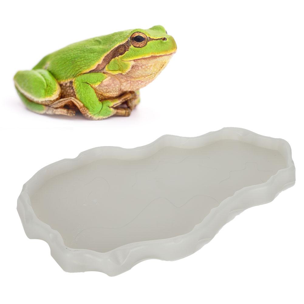 NW29 Plastic Reptiles Feeder Basin Snake Frogs Drinking Feeding Dish Landscape Decorations