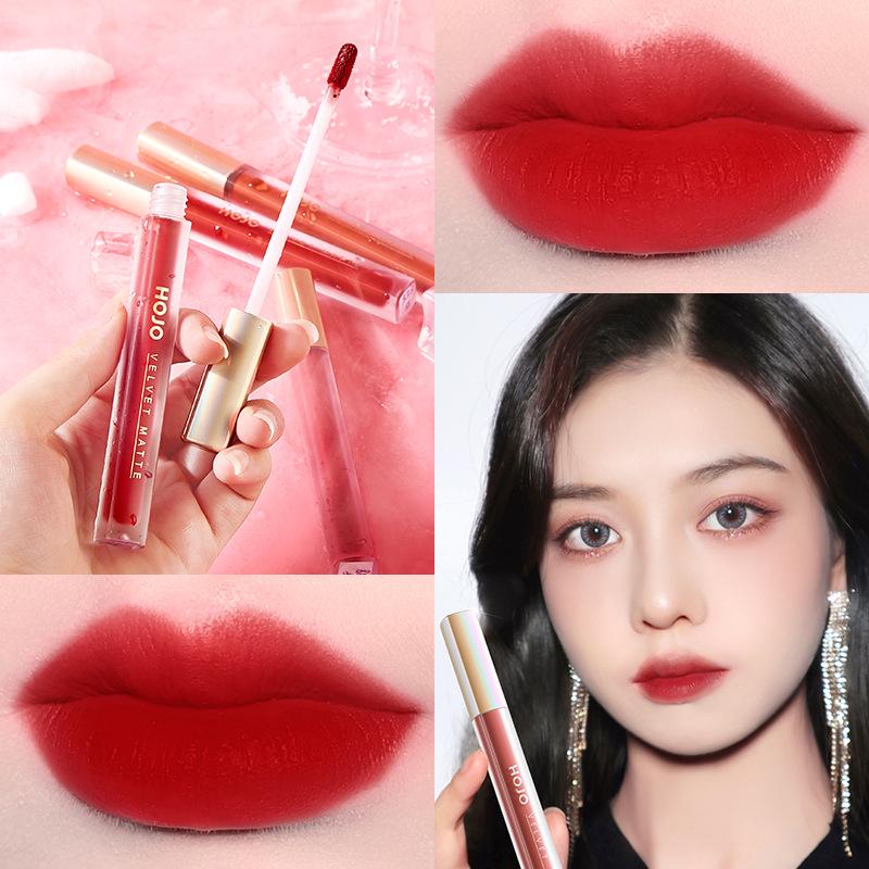 HOJO Velvet Matte Lip Glaze: Long-Lasting, Moisturizing, Waterproof, Student-Friendly, Non-Fading Lipstick