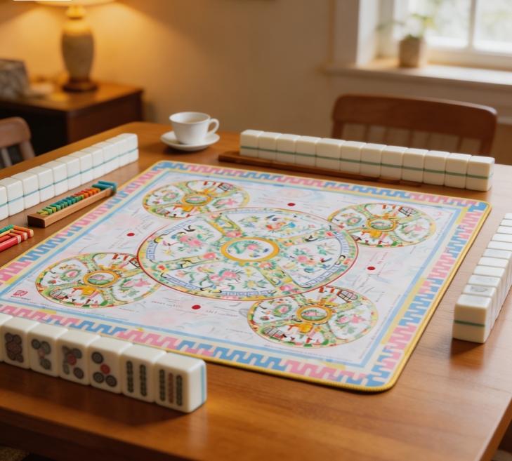 Leti Mute Mahjong Table Cloth Microfiber Eco-Friendly Colors Optional Household Poker Carpet Family Party Game Entertainment