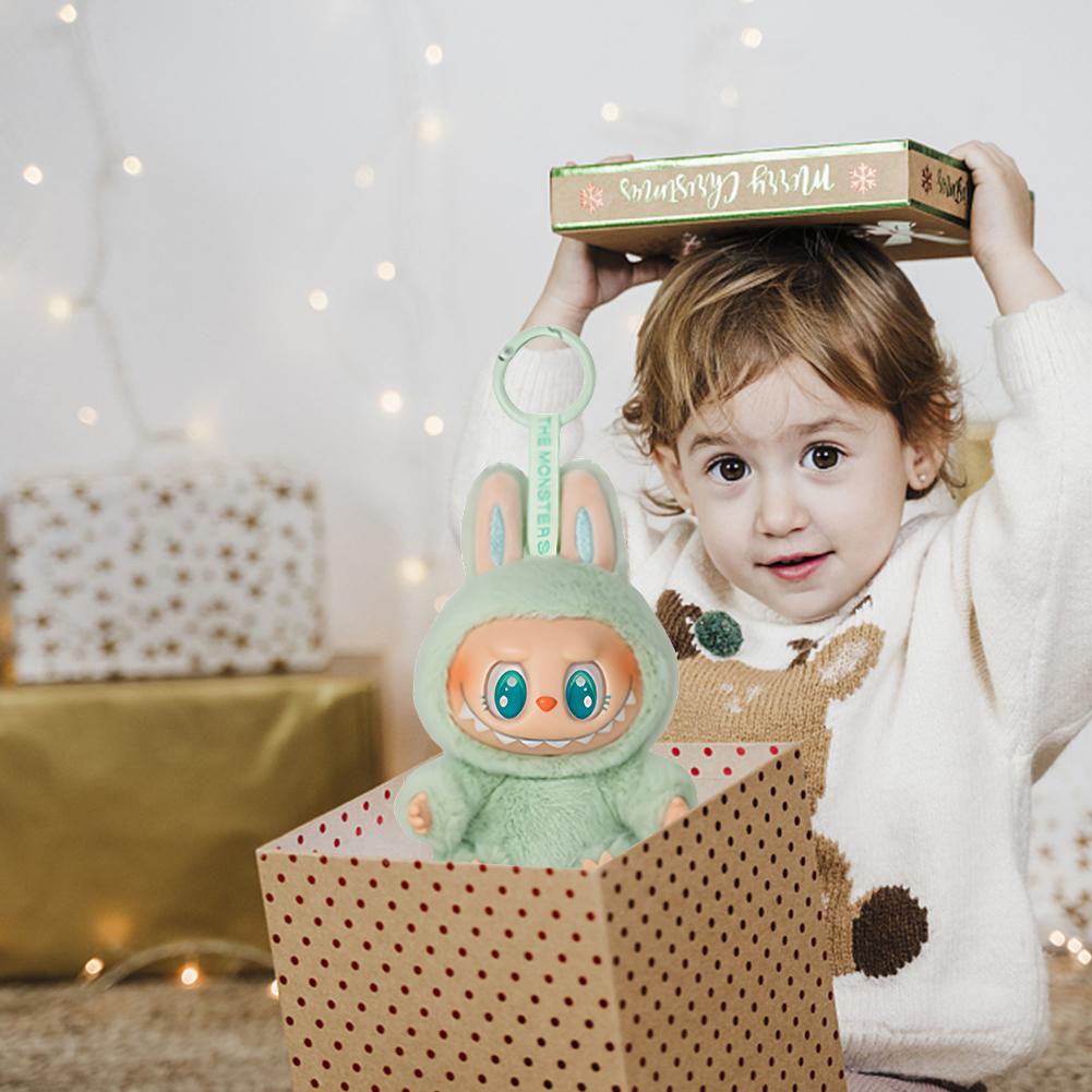 Monsters Labubu Sit-Down Party-serien Hjertevarmende Macaron-dukke Kawai Gjettepose Figurmodell Veske Nøkkelring Samling Deco