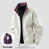 2025 Reversible Raglan Sleeve Stand Collar Jacket: Trendy Japanese Academy Style for Spring & Autumn