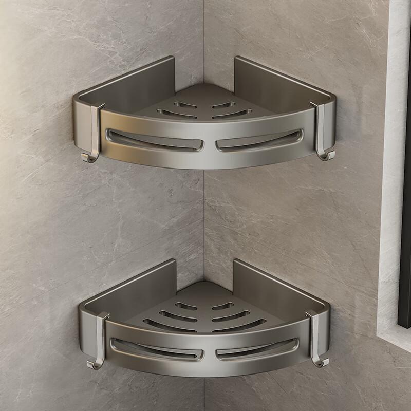 No-Drill Aluminum Bathroom Corner Shelf