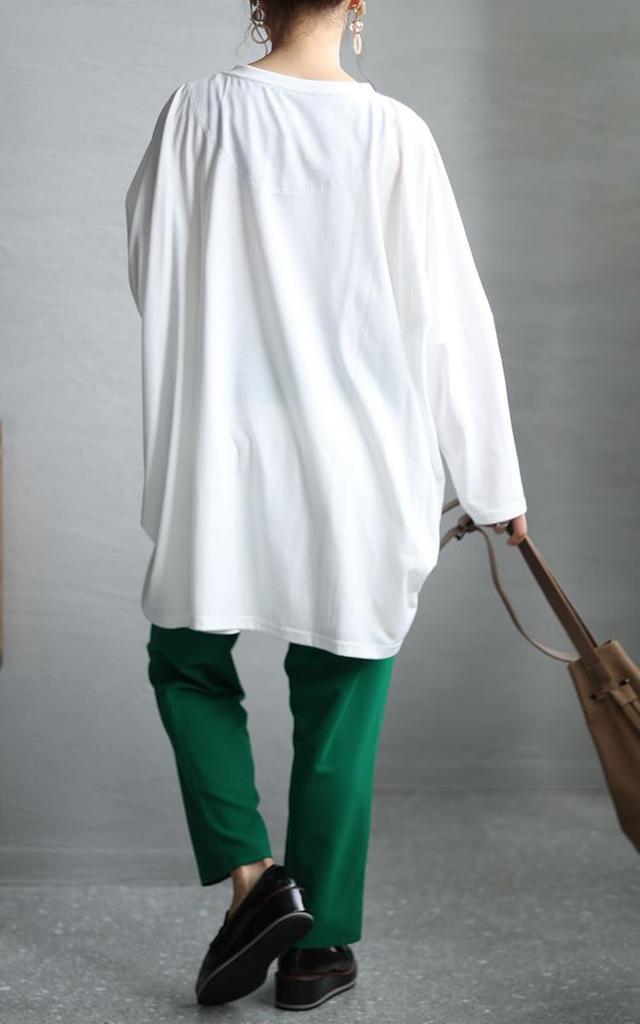 Goldene Japan Plus Size Tunika mit Schlüsselloch, langen Dolman-Ärmeln, perfekt für den Herbst und Damen, Hals, Ärmel, Ärmel, Stretch, Frühling, bai-0139, 4L-5L, Off-White