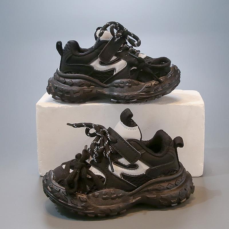 

Детские кроссовки для малышей 2025 весна и осень новые мальчиковые сетчатые дышащие туфли корейская версия для девочек с мягкой подошвой обувь для малышей 25 чёрный