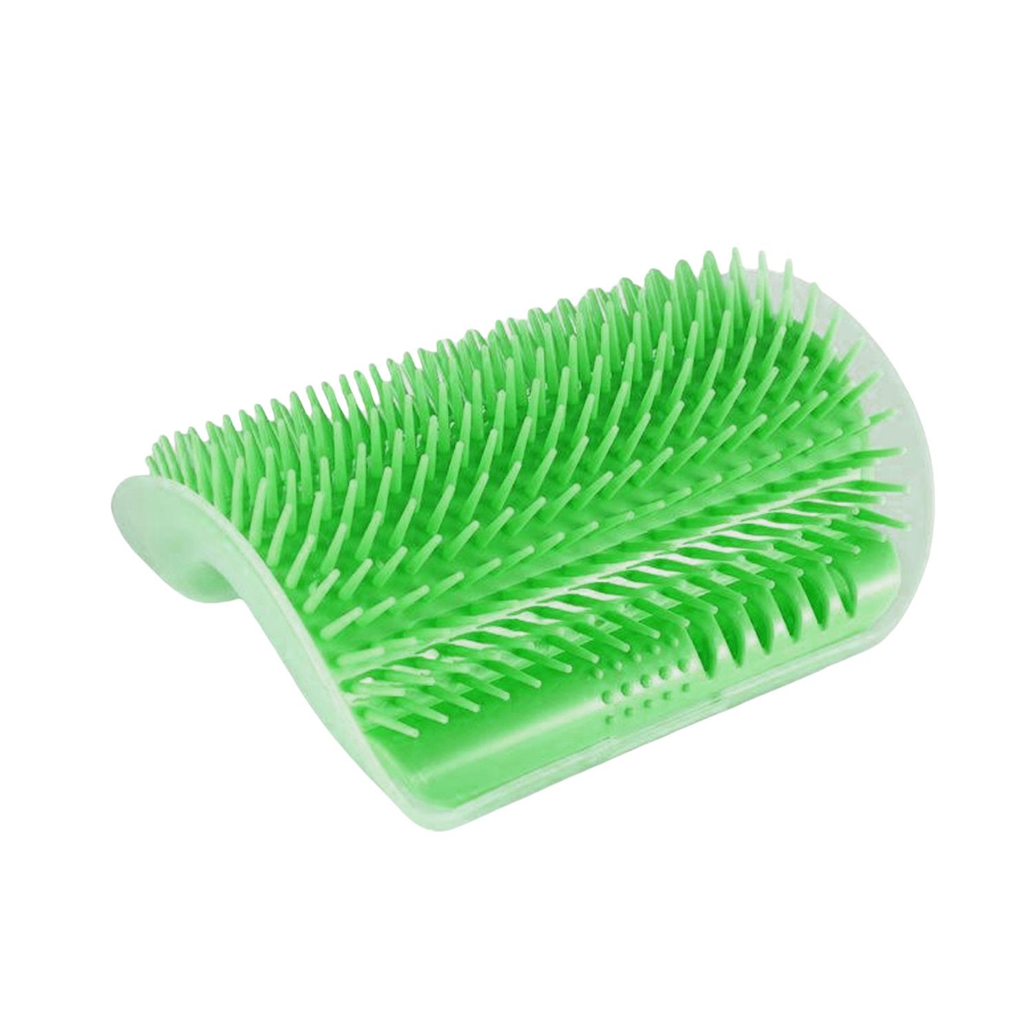 

Настенный самогрумер для кошек с массажной расческой - идеально подходит для ухода за котятами и щенками, а также для релаксации M зелёный