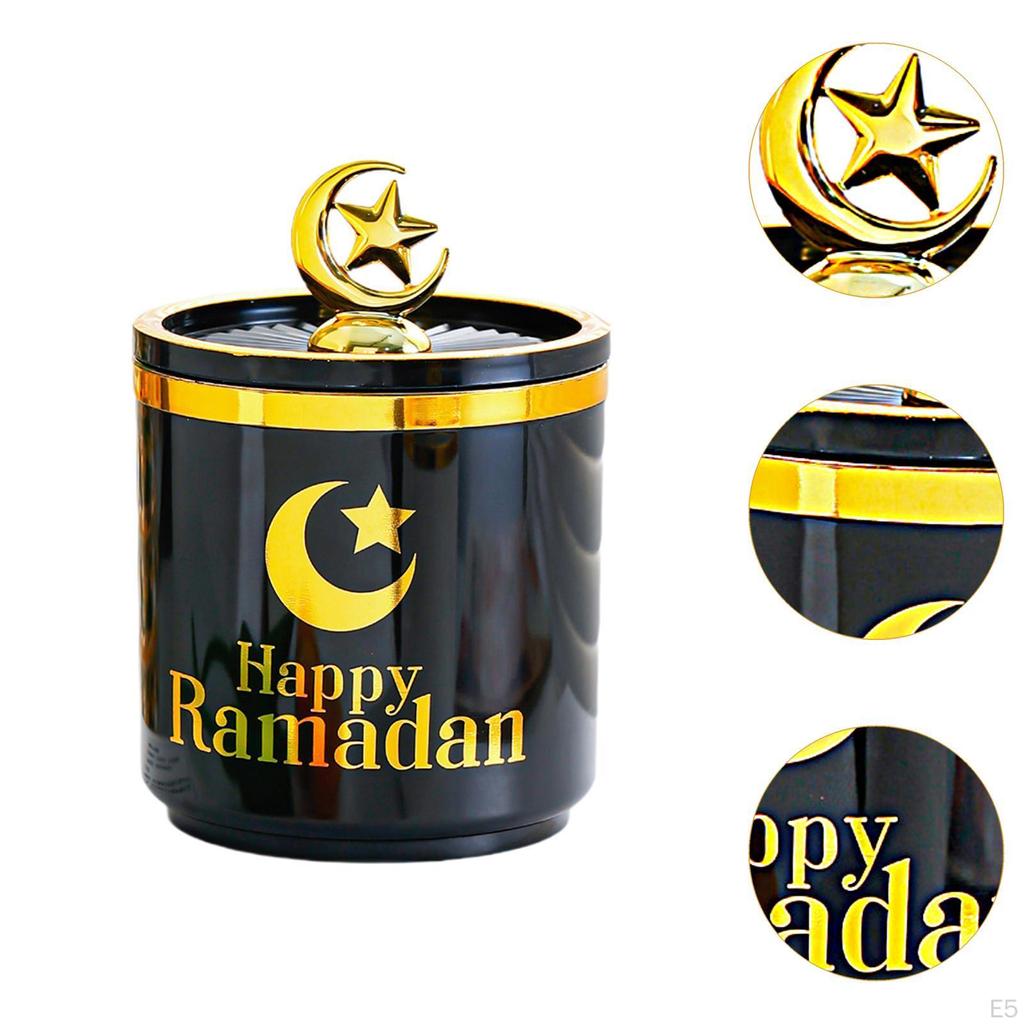 Eid Mubarak Candy Jar Food Organizer with Lid Multi-Purpose Storage Box
