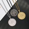Collier pour homme en acier inoxydable avec pendentif cercle magique des sept archanges
