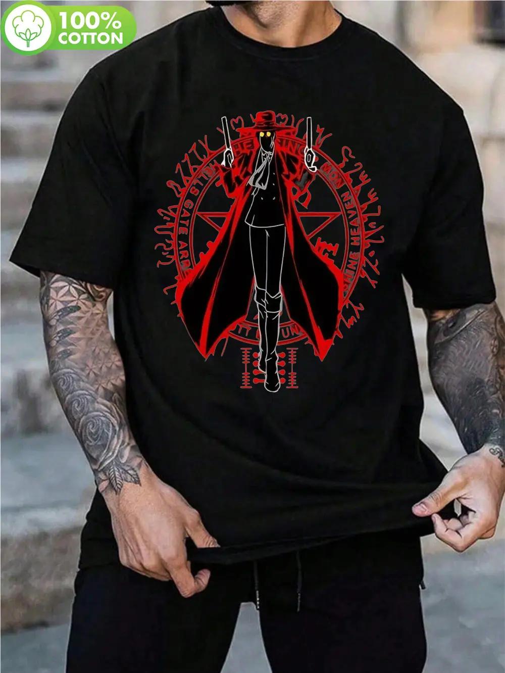Killer with Guns Both Hands Graphic Black Cotton T-shirt 180GSM - Bold Red & White Action Design XXXXL