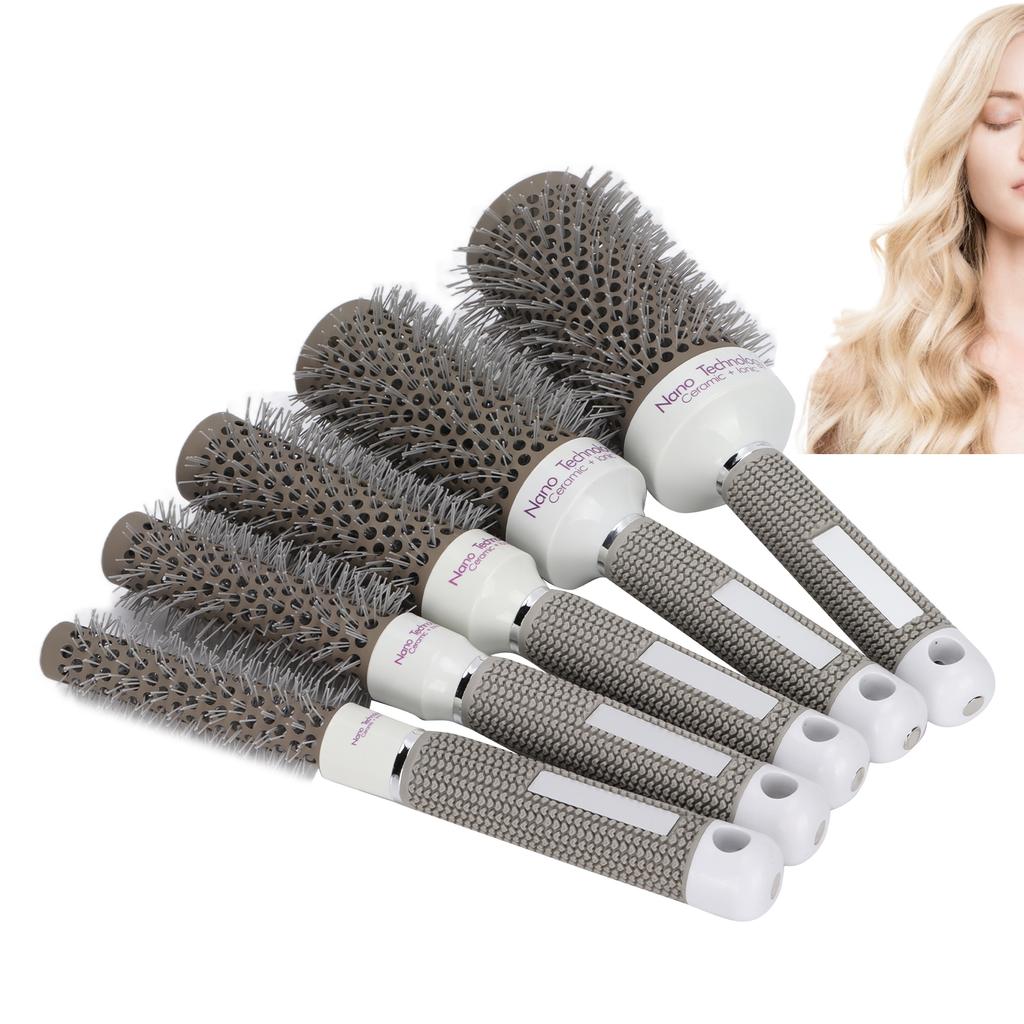 5pcs Round Brush Set Heat Conduction Hairbrush Comb Hairdressing Tool Set for Blow Drying Curling