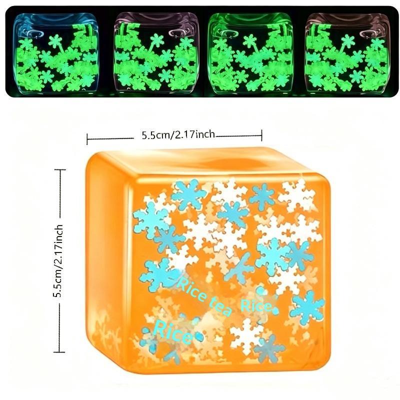 Glow In The Dark Ice Cubes Sensory Toys Soft Stretchable Texture Perfect For Stress Relief Kids Adults Home Travel
