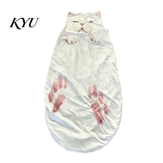 Plush Animal Nap Mat Cat Envelope Sleeping Bag, Winter Slumber Bag for Men Women, Comfortable Sack Home Travel