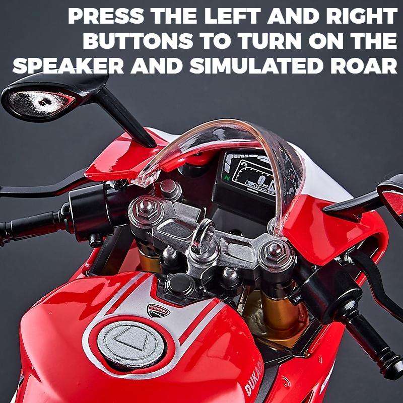 Spary 1/9 Ducati 1199 Panigale R Legierungs-Motorrad Diecast Modell Simulation Sound Licht Sammlungswert Ausstellung Geschenk für Freunde