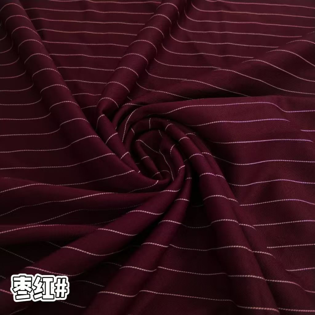 Klassischer Streifenanzugstoff Knitterfest pro Meter für Hosen Röcke Uniformen DIY Nähstoff Hängend Elastizität Weiß Rot