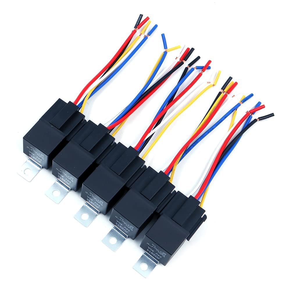 WINGONEER 5Pcs JD2914 24V 40A Harness with Relay for Car