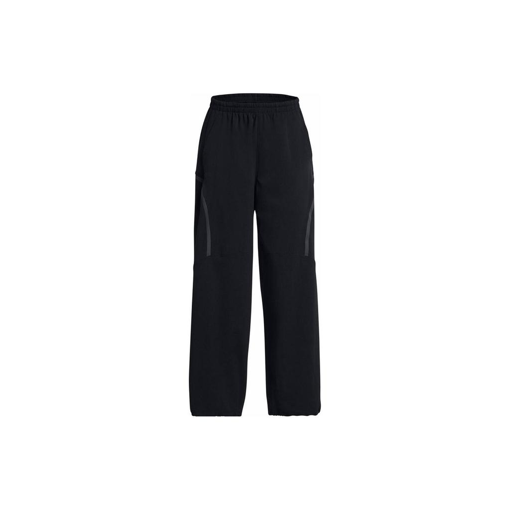 Under Armour Solid Color Elastic Waist Straight Leg Knit Sports Pants Women Pants Black 1382740-001