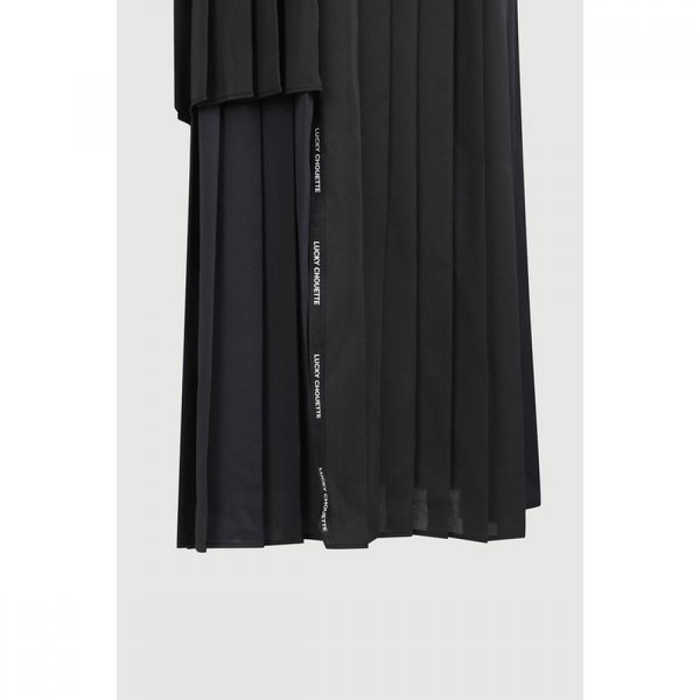 Lucky Chouette Color Mix Back Banding Pleated Skirt Lfkaa25130