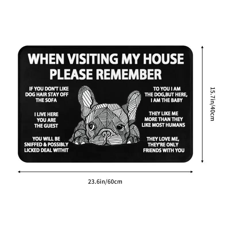 French Bulldog Doormat Mat Anti-Slip Frenchie Dog Bath Kitchen Living Room Rug Carpet 40*60cm