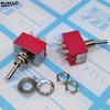 MTS-302 Schalter 9-Pin Kippschalter Rot 2/3 Position ON-ON DPDT Mini-Kippschalter 5A/125V-2A/250V AC MTS-402 Druckschalter