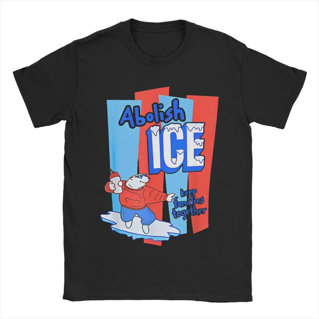 Abolish ICE Men T Shirt Vintage Tees Short Sleeve Round Collar TShirt Pure Cotton 4XL 5XL Clothes