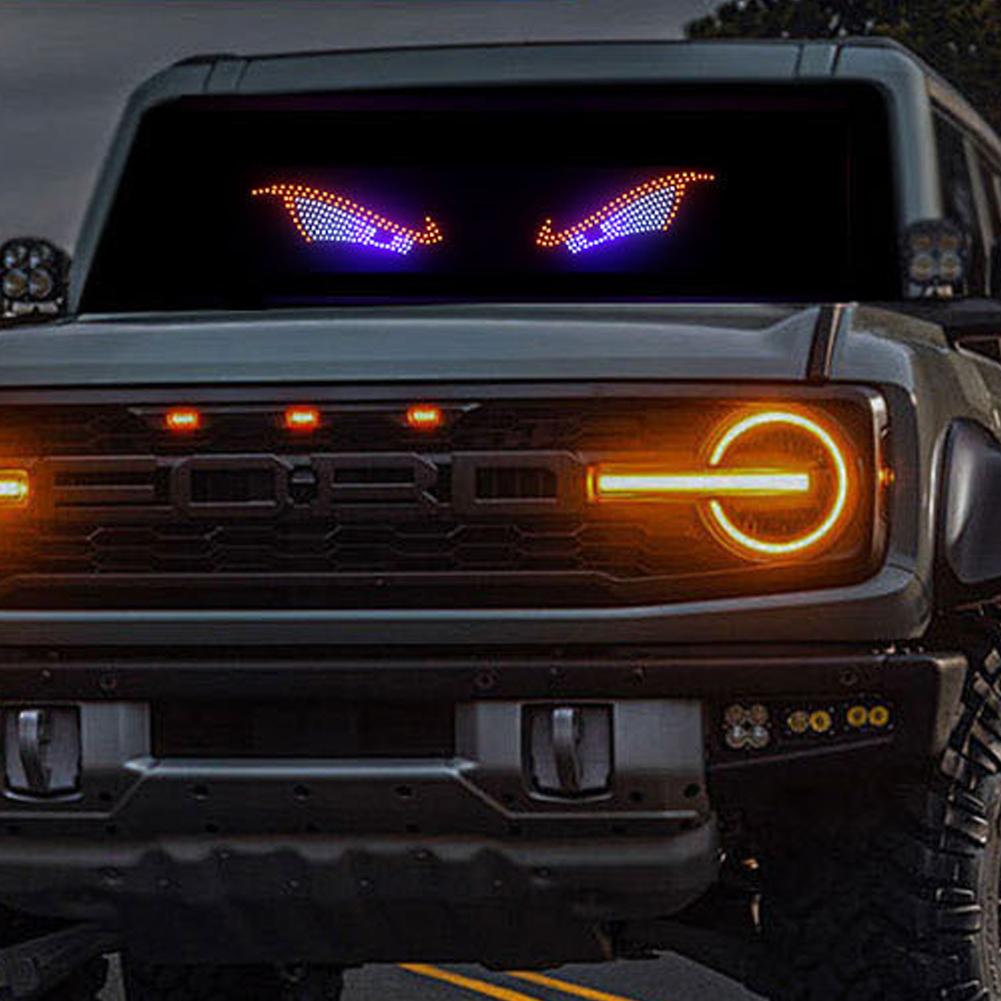 Car LED Devil's Eye Decorative Light Rear Window Warning Light Devil Eye Atmosphere Light Auto Decoration Accessories