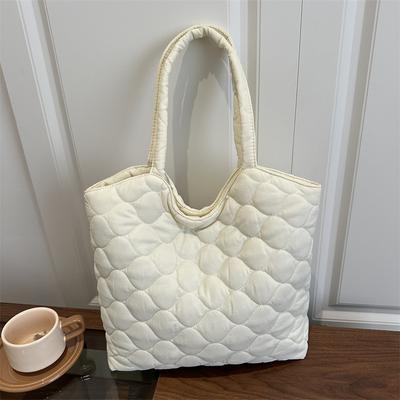 Spring New Korean Version Quilted Cloth Bag Casual Literary Women's Armpit Bag Fashionable Large Capacity Portable Shoulder Bag