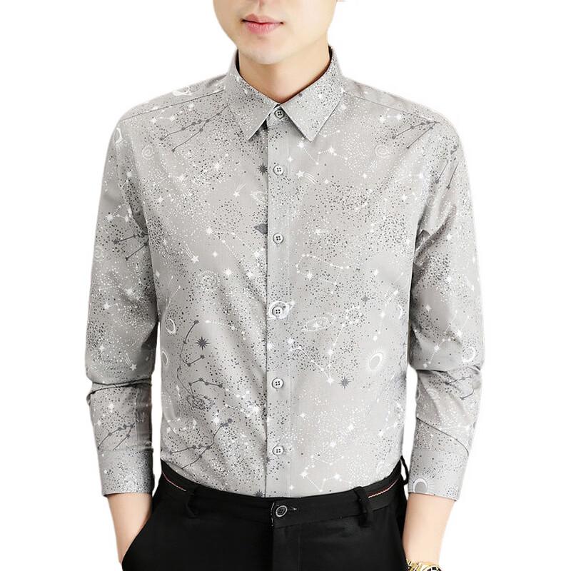 Men's Printed Long-Sleeve Shirt