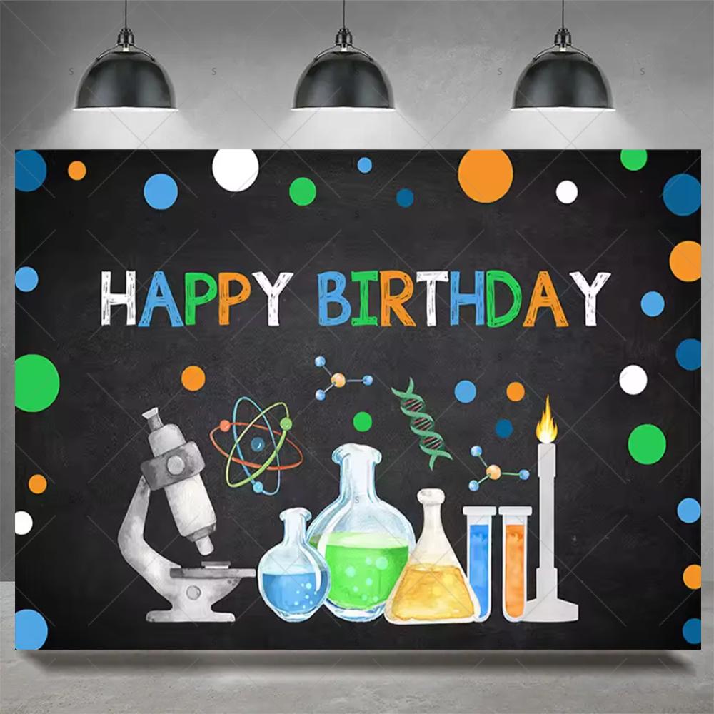 Crazy Science Fun Theme Party Decoration Background, Scientist Boys and Girls Birthday Party Decoration Photography Background