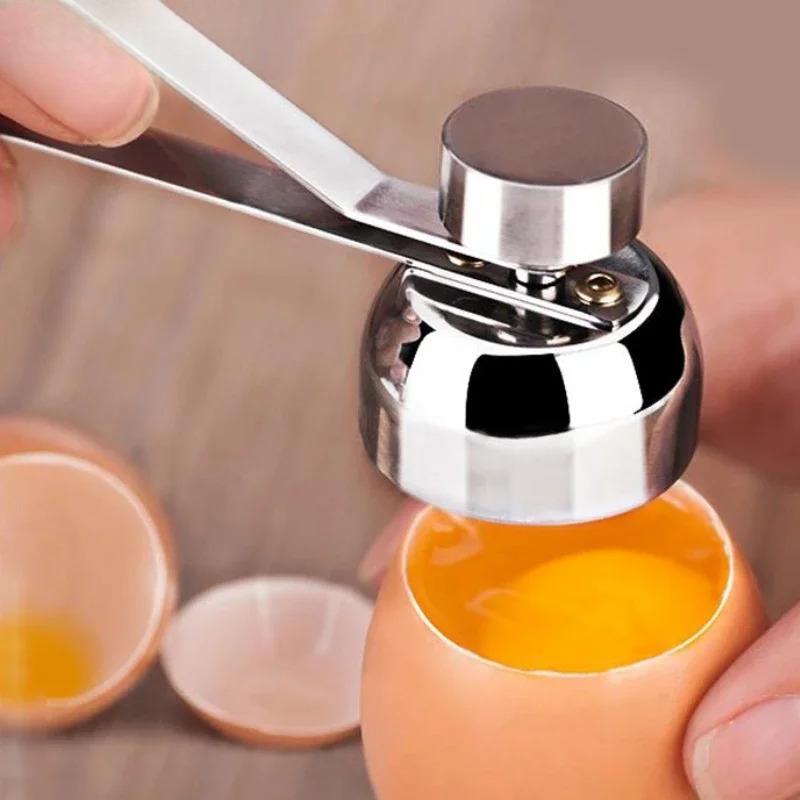 Eierschere aus Edelstahl, Eierköpfer, Schalenöffner, Edelstahl, zum Öffnen gekochter roher Eier, kreative Küchenwerkzeuge