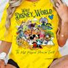 The Disney Mickey Family Graphics Print Tshirt For Women Summer New Short Sleeve Cotton Tees Casual Streetwear Couple Tops