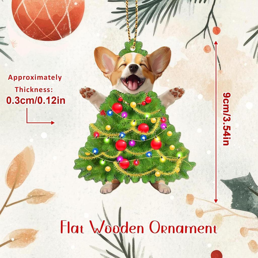 Acrylic Christmas Dog Pendant Home Tree Window Hanging Decor Gift Christmas Tree Ornament Party Supplies Home Decor Kids Gift