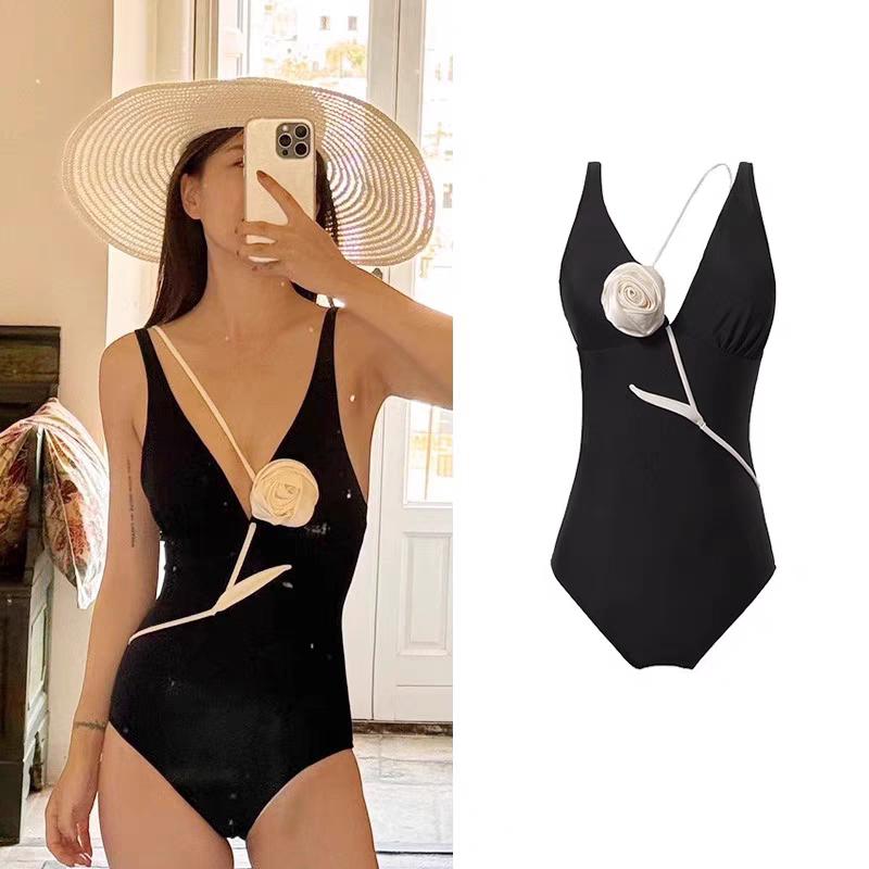 

Summer 2026 Vacation Women s High Waisted Halter Bikini Set One Piece Swimsuit Push Up Sexy Bohemian Style S чёрный
