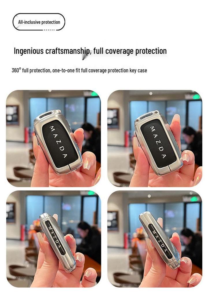 Kuooo: Wear-resistant, fully enclosed Mazda EZ6 key fob and EZ60 car remote protective cases with buckle.