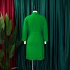 Gekerbter Kragen Elegante Kleider Damen Frühling Herbst Langarm Übergröße Plissiertes Kleid 2026 Neu